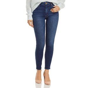MOTHER The High Waisted Looker Crop Skinny Leg Jeans in Hot Rod